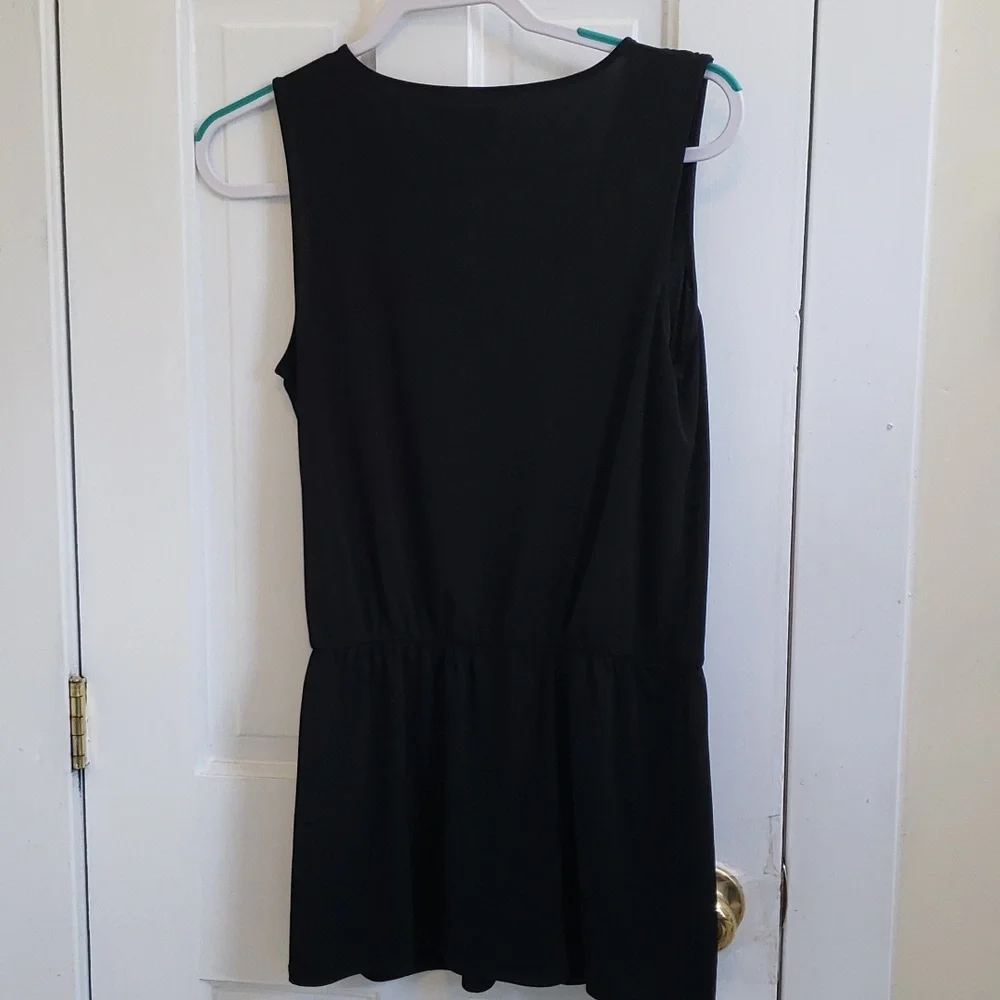 White House Black Market Sleeveless Metallic Embroidered V Neck Peplum Top - Picture 8 of 14